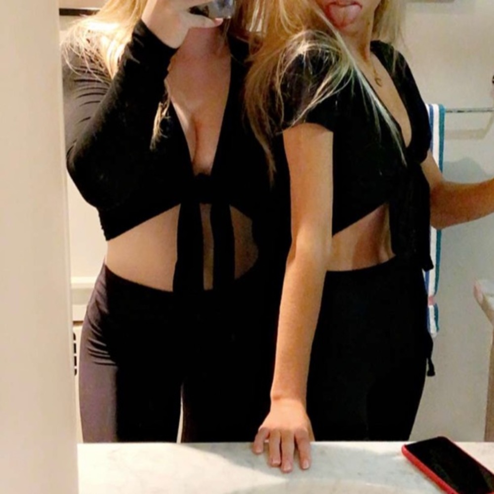 Princess Polly tie front crop top